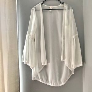 L8ter Sheer White Cover Up/Shawl
